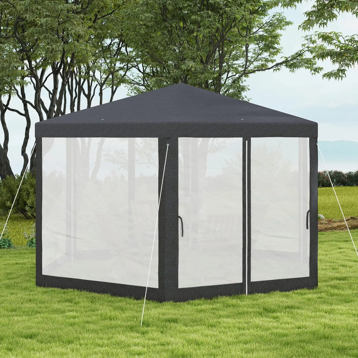 Shade Resistant Hexagon Gazebo in Dark Grey 4m - Little and Giant Explorers Outsunny