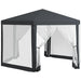 Shade Resistant Hexagon Gazebo in Dark Grey 4m - Little and Giant Explorers Outsunny