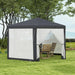 Shade Resistant Hexagon Gazebo in Dark Grey 4m - Little and Giant Explorers Outsunny