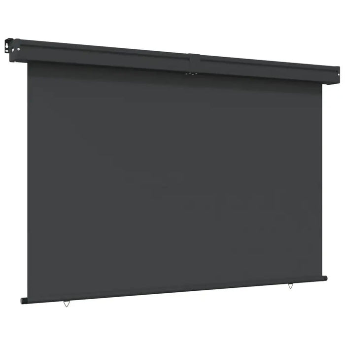 Black side awning 165x250cm with dual mount and self-locking function, wall-mounted.