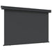 Black side awning 165x250cm with dual mount and self-locking function, wall-mounted.