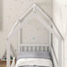 House-Shaped Kids Bed Frame with Safety Fence in White - Little and Giant Explorers HOMCOM