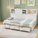 Single Daybed Frame with 3 Storage Drawers (91 x 191cm) - Little and Giant Explorers Costway