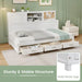 Single Daybed Frame with 3 Storage Drawers (91 x 191cm) - Little and Giant Explorers Costway