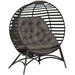Single Egg Chair – Sand Brown | Foldable Hanging-Style Seater with Cushion and Metal Frame OUTSUNNY - Little and Giant Explorers Outsunny