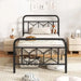Single Metal Bed Frame – Black Graphic Design with 3D Effect | COSTWAY - Little and Giant Explorers Costway