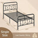 Single Metal Bed Frame – Black Graphic Design with 3D Effect | COSTWAY - Little and Giant Explorers Costway