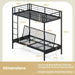 Single Over Futon Bunk Bed – Black | Metal Frame with Convertible Sofa Bed and Ladder COSTWAY - Little and Giant Explorers Costway