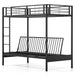 Single Over Futon Bunk Bed – Black | Metal Frame with Convertible Sofa Bed and Ladder COSTWAY - Little and Giant Explorers Costway