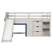 Single Pine Wood Loft Bed with Slide, Ladder and Den in Blue - Little and Giant Explorers Costway