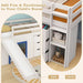 Single Pine Wood Loft Bed with Slide, Ladder and Den in Blue - Little and Giant Explorers Costway