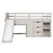 Single Pine Wood Loft Bed with Slide, Ladder and Den in Grey - Little and Giant Explorers Costway