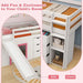 Single Pine Wood Loft Bed with Slide, Ladder and Den in Pink - Little and Giant Explorers Costway