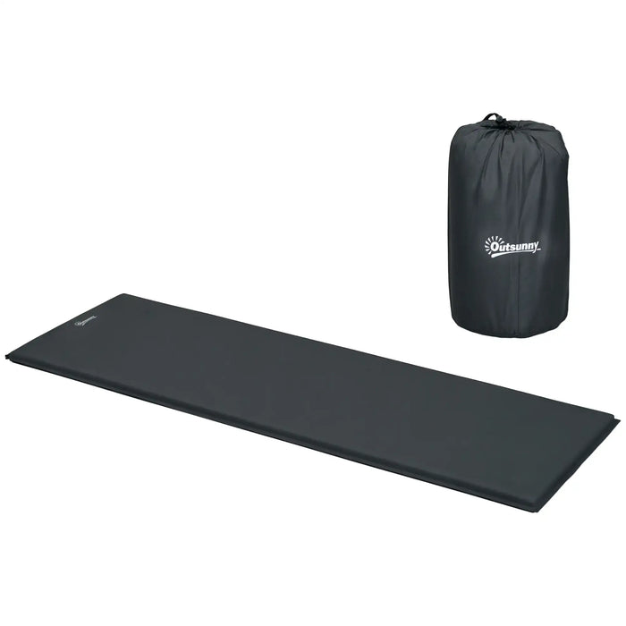 Single Self-Inflating Camping Mattress – Grey | 65cm Wide Airbed with Sponge Padding OUTSUNNY - Little and Giant Explorers Outsunny