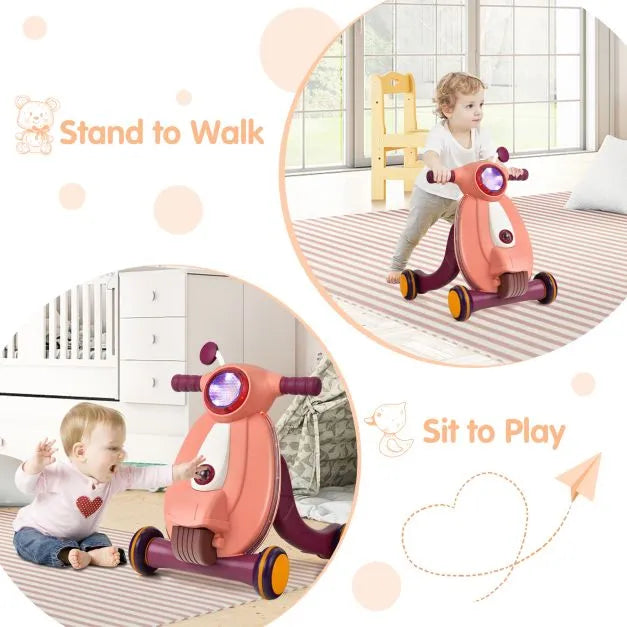 Sit-to-Stand Learning Walker in Pink - Little and Giant Explorers Costway