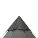 Top view of large grey six-person tipi tent with attached poles for camping