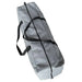 Large grey tent carrying bag with black handles and zipper on white background