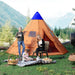 6 Men Tipi Tent with Carry Bag in Orange (6 persons) - Little and Giant Explorers Outsunny