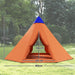 6 Men Tipi Tent with Carry Bag in Orange (6 persons) - Little and Giant Explorers Outsunny