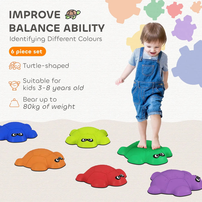 Six-Piece Turtle Balance Stepping Stones with Non-slip Edge - Little and Giant Explorers AIYAPLAY