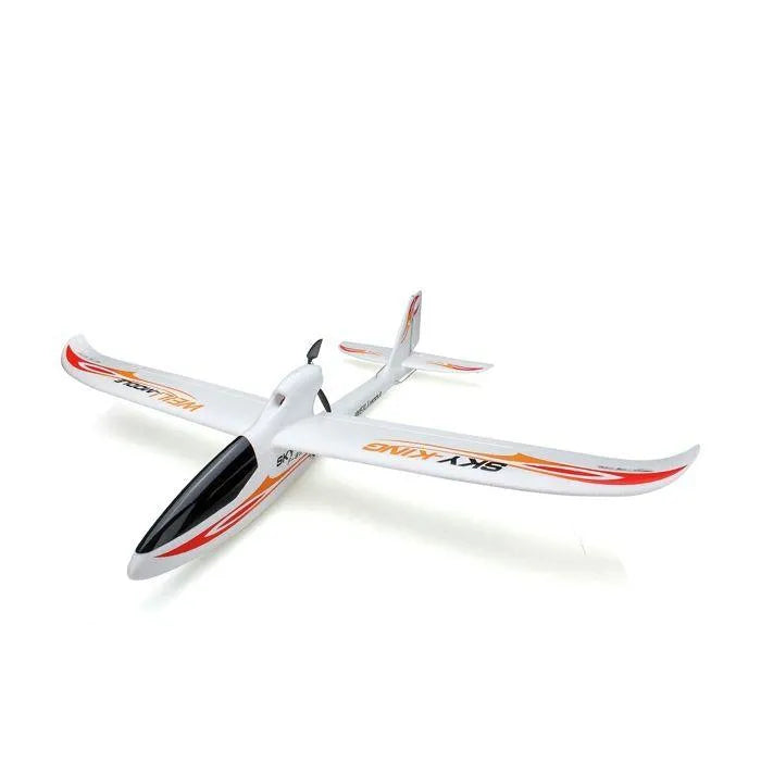 Sky King 750mm RC glider 3CH RTF beginner soaring aircraft with white and orange design
