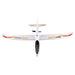 Sky King 750mm RC glider 3CH white foam airplane with red and yellow decals, top view