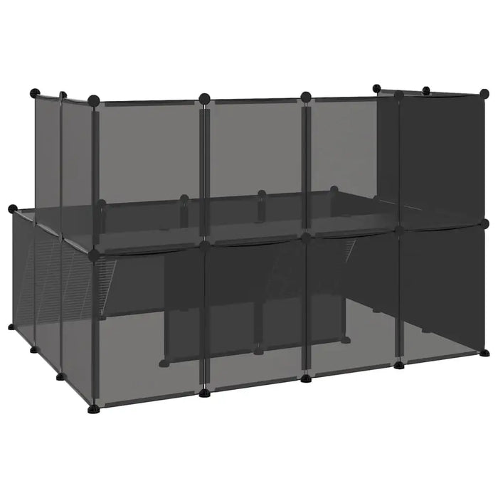 Small Animal Cage – Black | Modular Pet Playpen - Platform, Ladders and Wire Panels VIDAXL - Little and Giant Explorers vidaXL