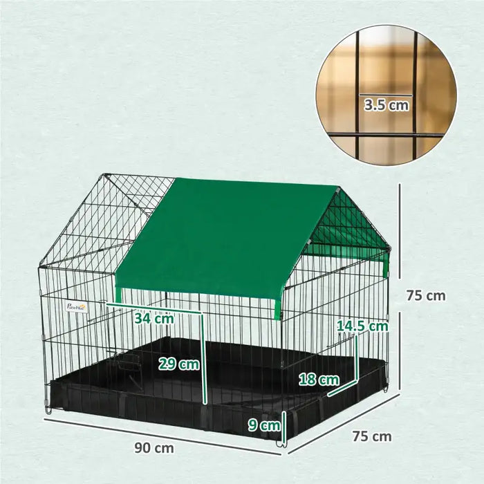 Small Animal Cage – Steel Wire Rabbit and Guinea Pig Enclosure | Oxford Bottom PAWHUT - Little and Giant Explorers PawHut