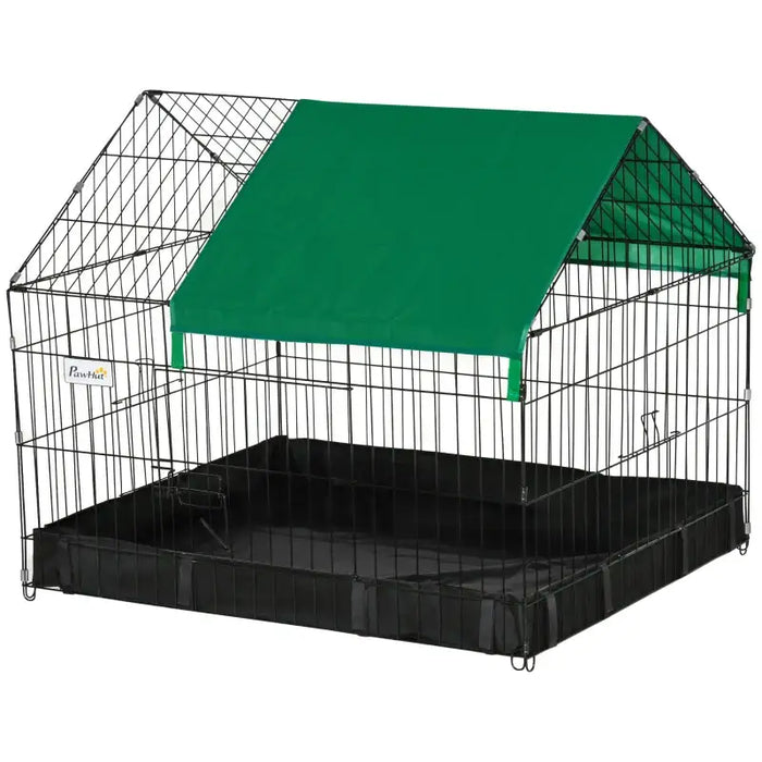 Small Animal Cage – Steel Wire Rabbit and Guinea Pig Enclosure | Oxford Bottom PAWHUT - Little and Giant Explorers PawHut