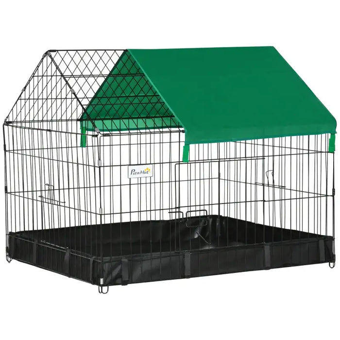 Small Animal Cage – Steel Wire Rabbit and Guinea Pig Enclosure | Oxford Bottom PAWHUT - Little and Giant Explorers PawHut