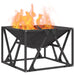 Small Black Wood-Burning Fire Pit – Cold-Rolled Steel | 50cm Square Modern Outdoor Heater VIDAXL - Little and Giant Explorers vidaXL