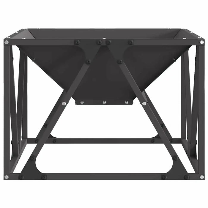 Small Black Wood-Burning Fire Pit – Cold-Rolled Steel | 50cm Square Modern Outdoor Heater VIDAXL - Little and Giant Explorers vidaXL