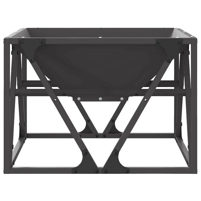 Small Black Wood-Burning Fire Pit – Cold-Rolled Steel | 50cm Square Modern Outdoor Heater VIDAXL - Little and Giant Explorers vidaXL