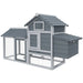 Small Chicken Coop with Run and Nesting Box in Grey (150.5 x 54 x 87cm) - Little and Giant Explorers PawHut