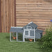 Small Chicken Coop with Run and Nesting Box in Grey (150.5 x 54 x 87cm) - Little and Giant Explorers PawHut