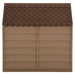 Brown plastic small dog house with shingle-style roof for indoor and outdoor use
