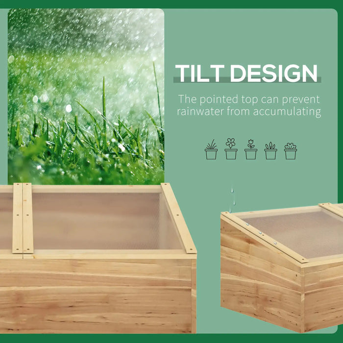 Wooden Cold Frame Greenhouse | Polycarbonate - Little and Giant Explorers Outsunny