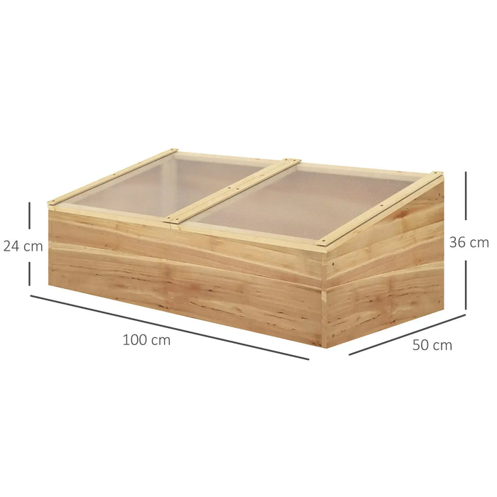 Wooden Cold Frame Greenhouse | Polycarbonate - Little and Giant Explorers Outsunny