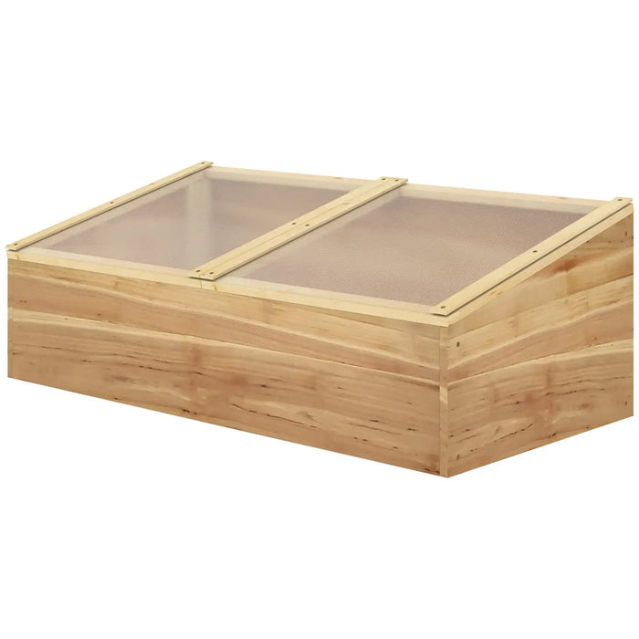 Wooden Cold Frame Greenhouse | Polycarbonate - Little and Giant Explorers Outsunny