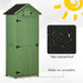 Small Wooden Garden Shed in Green (77 x 54.2 x 179cm) - Little and Giant Explorers Outsunny