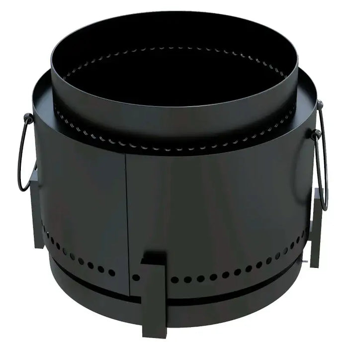 Smokeless Fire Pit – 37cm Matte Black | Ash Catcher and Poker Included OUTSUNNY - Little and Giant Explorers Outsunny