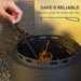 Smokeless Fire Pit with Poker in Metal and Black 48.5cm - Little and Giant Explorers Outsunny