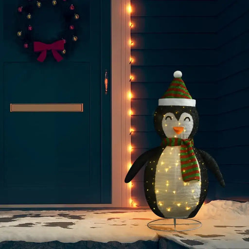 Decorative Christmas Snow Penguin Figure with LED Lights 120cm - Little and Giant Explorers vidaXL