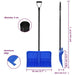 Snow Shovel Spade – 147cm Handle | Aluminium Edge - Blue Poly Scoop VIDAXL - Little and Giant Explorers vidaXL