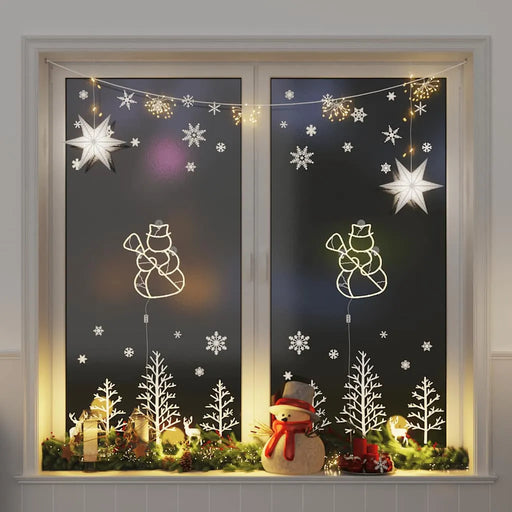 Snowman Silhouette Christmas Lights – Set of 2 | Warm White LED Window Decorations VIDAXL - Little and Giant Explorers vidaXL