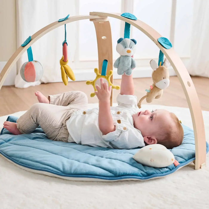 Soft Playmat with Wooden Arches | Felix and Leo Multi-Activity Baby Development Mat - Little and Giant Explorers Nattou