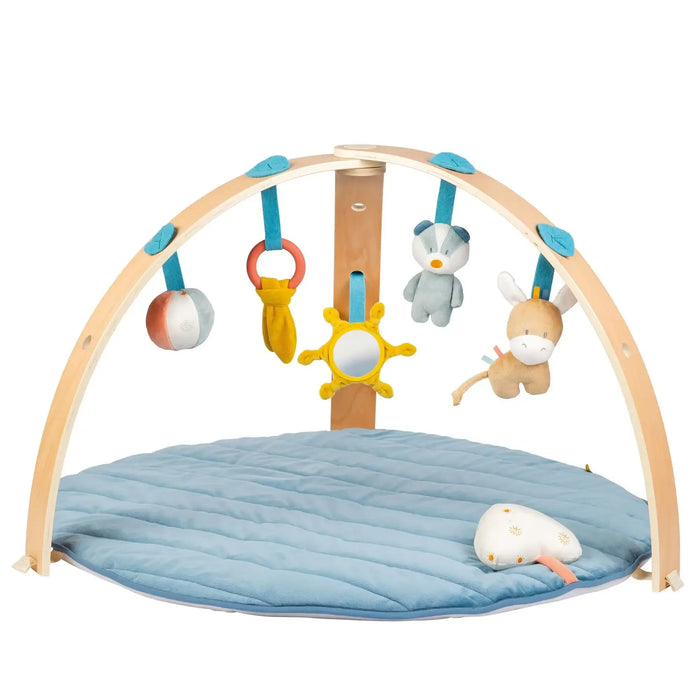 Soft Playmat with Wooden Arches | Felix and Leo Multi-Activity Baby Development Mat - Little and Giant Explorers Nattou