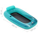 Teal Hydro-Force inflatable mesh floating lounger with cup holder, 188x109x46 cm.
