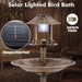 Solar-Powered Bird Bath with LED Lights - Antique | Bird Feeder and Planter Pedestal COSTWAY - Little and Giant Explorers Costway