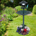 Solar-Powered Bird Bath with LED Lights - Bronze | Bird Feeder and Planter Pedestal COSTWAY - Little and Giant Explorers Costway